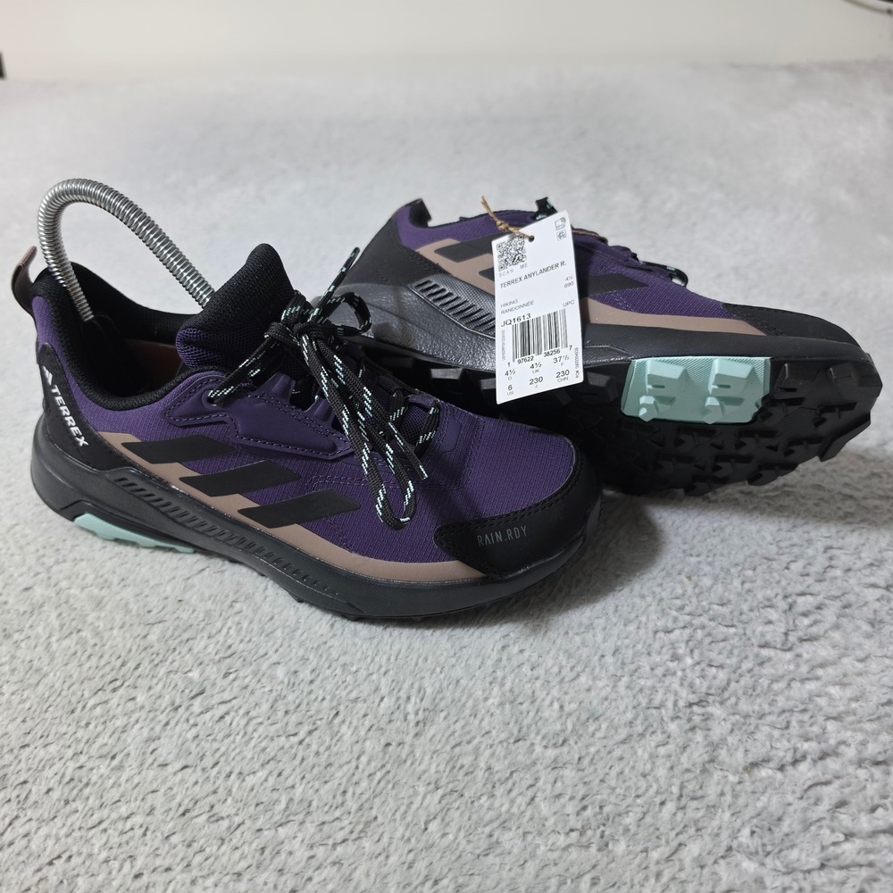 NEW! Adidas Terrex Anylander R Hiking Shoes Womens 6 Purple RAIN.RDY JQ1613